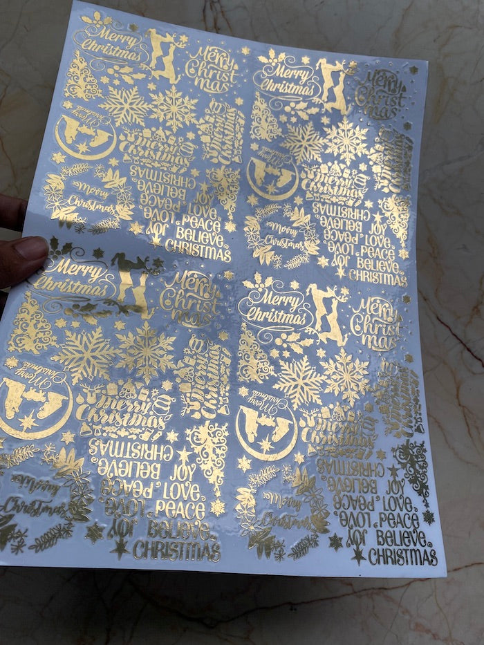 Merry Christmas Metallic Sticker Sheet - A