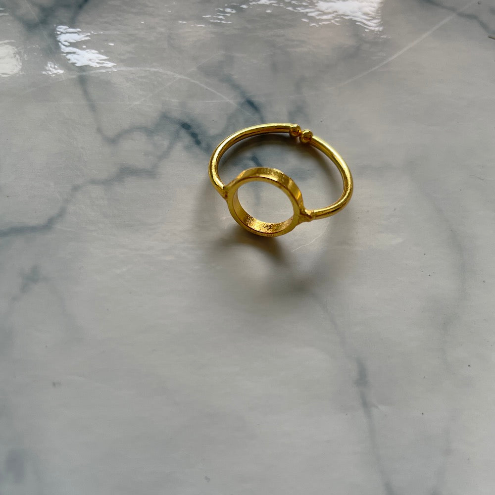 Adjustable round ring bezel- Gold
