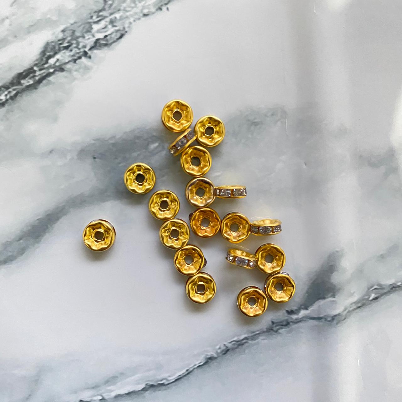 Gold Beads with silver diamonds for Rakhi
