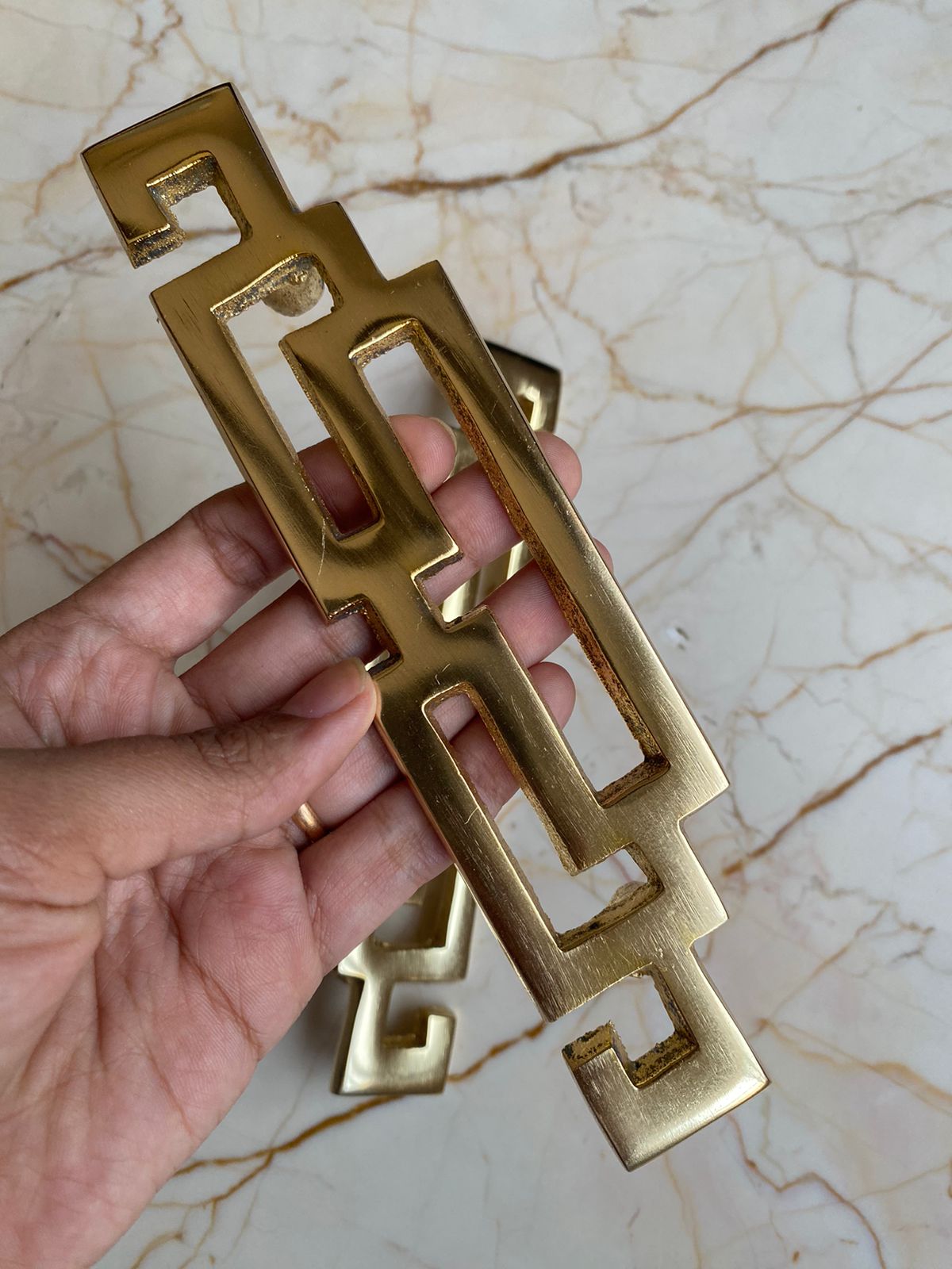 Classic Heavy Metal Tray Handle Golden