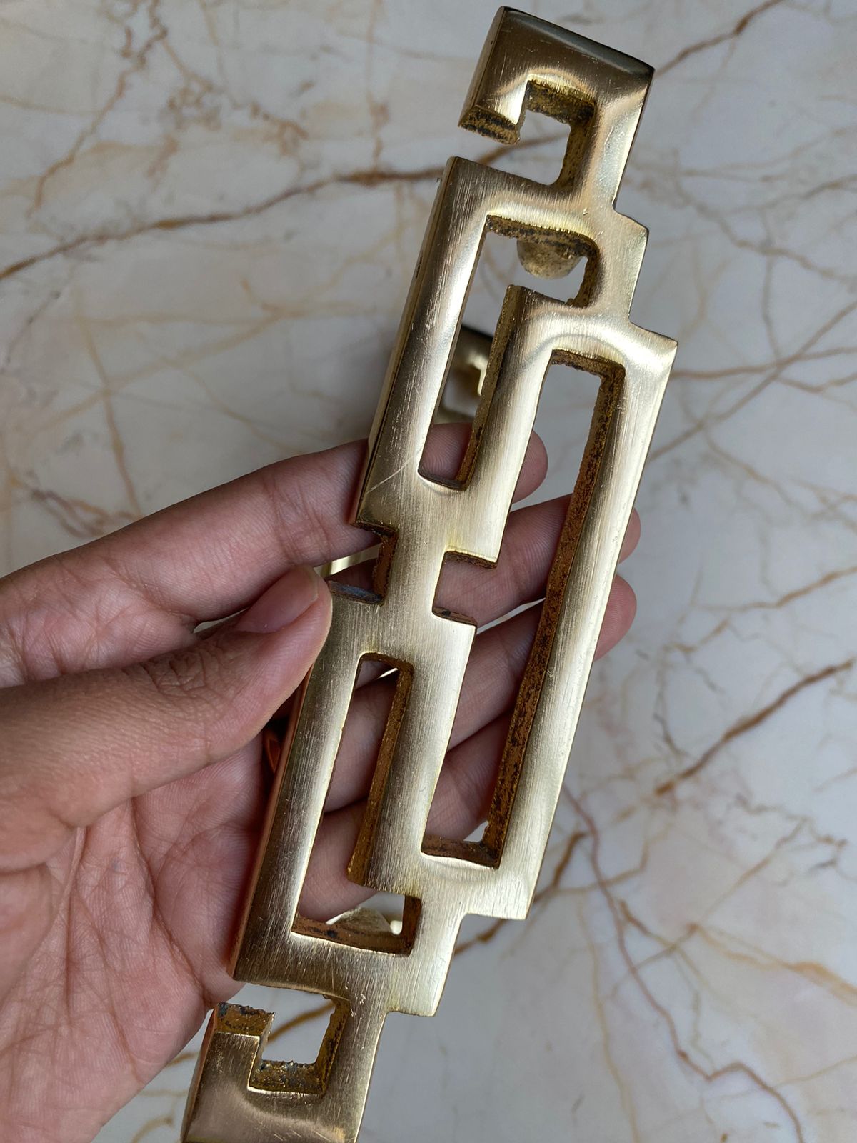 Classic Heavy Metal Tray Handle Golden