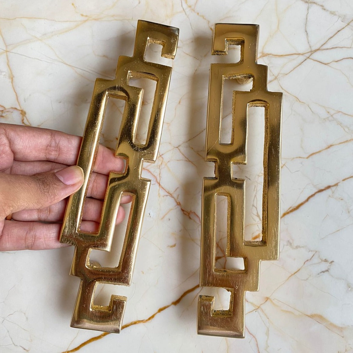 Classic Heavy Metal Tray Handle Golden