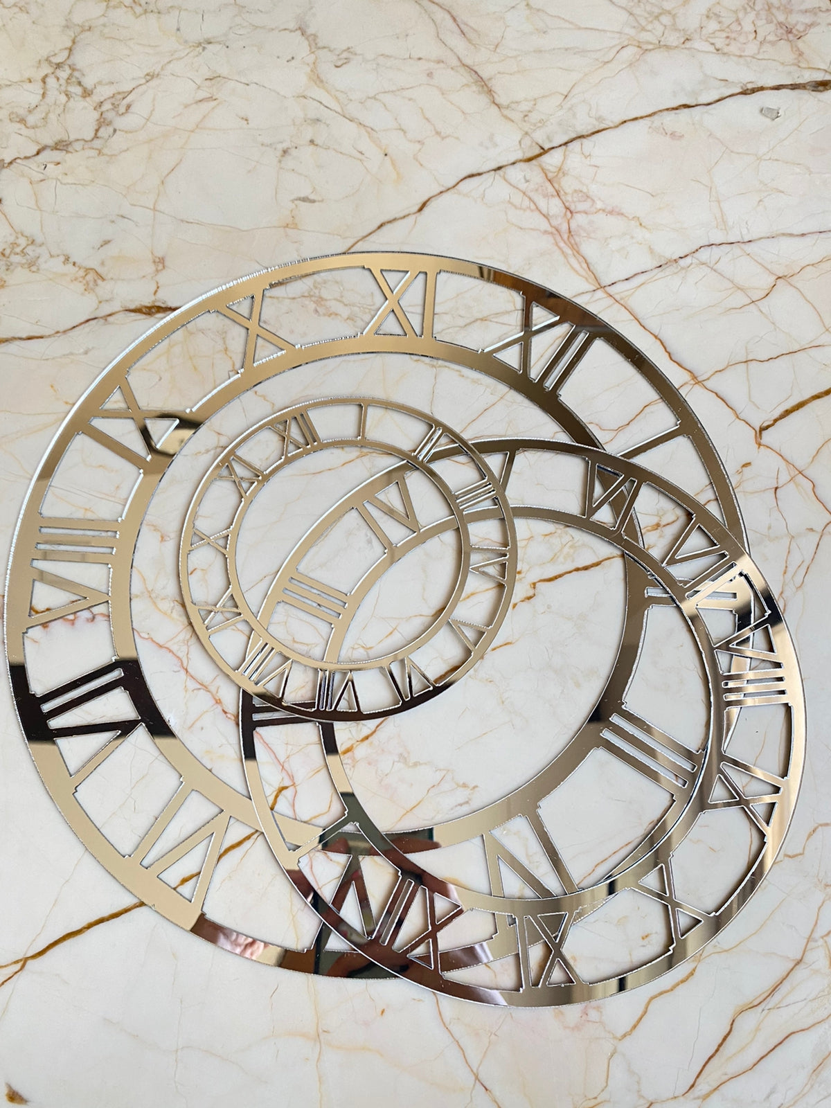 Silver Acrylic roman clock number Ring