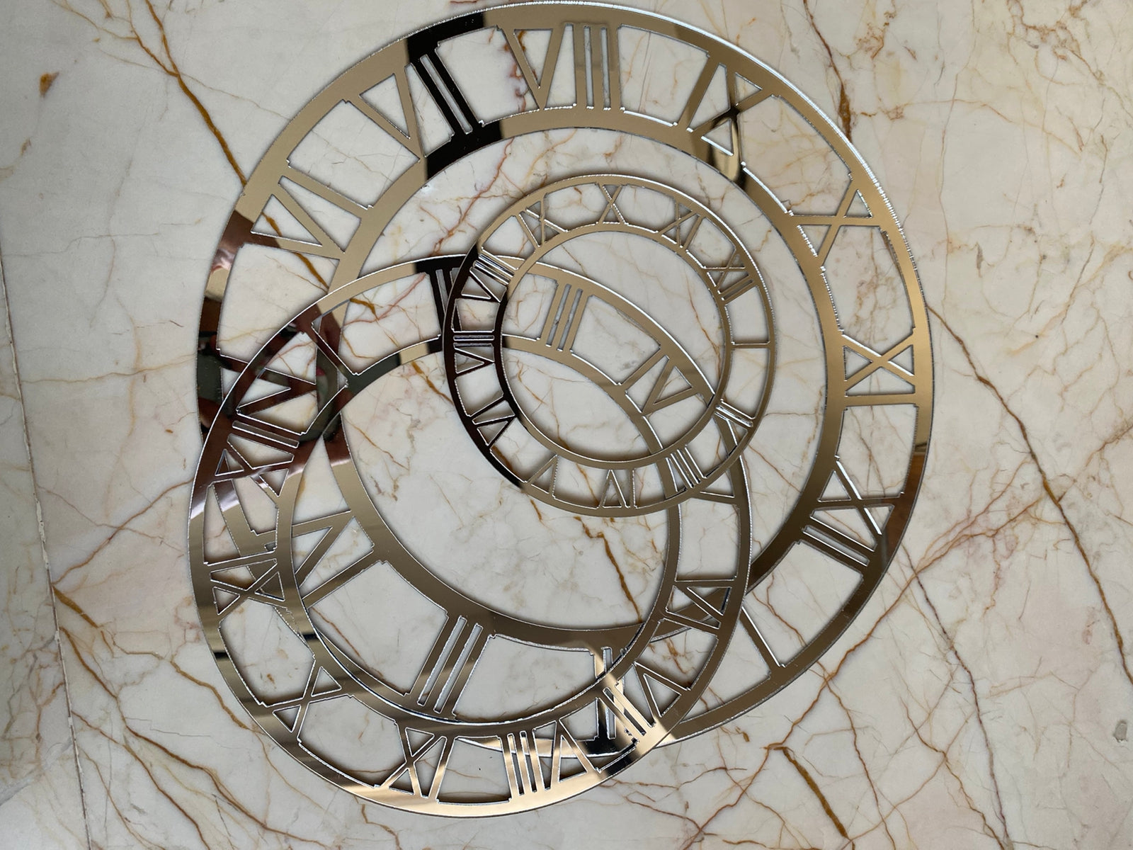 Decimal Clock Rings Silver Acrylic roman clock number Ring