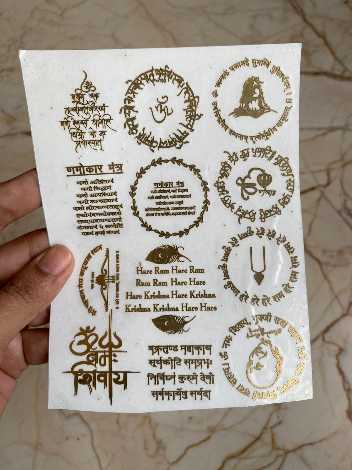 A6 Mini Mixed Mantra Metallic Sticker Sheet