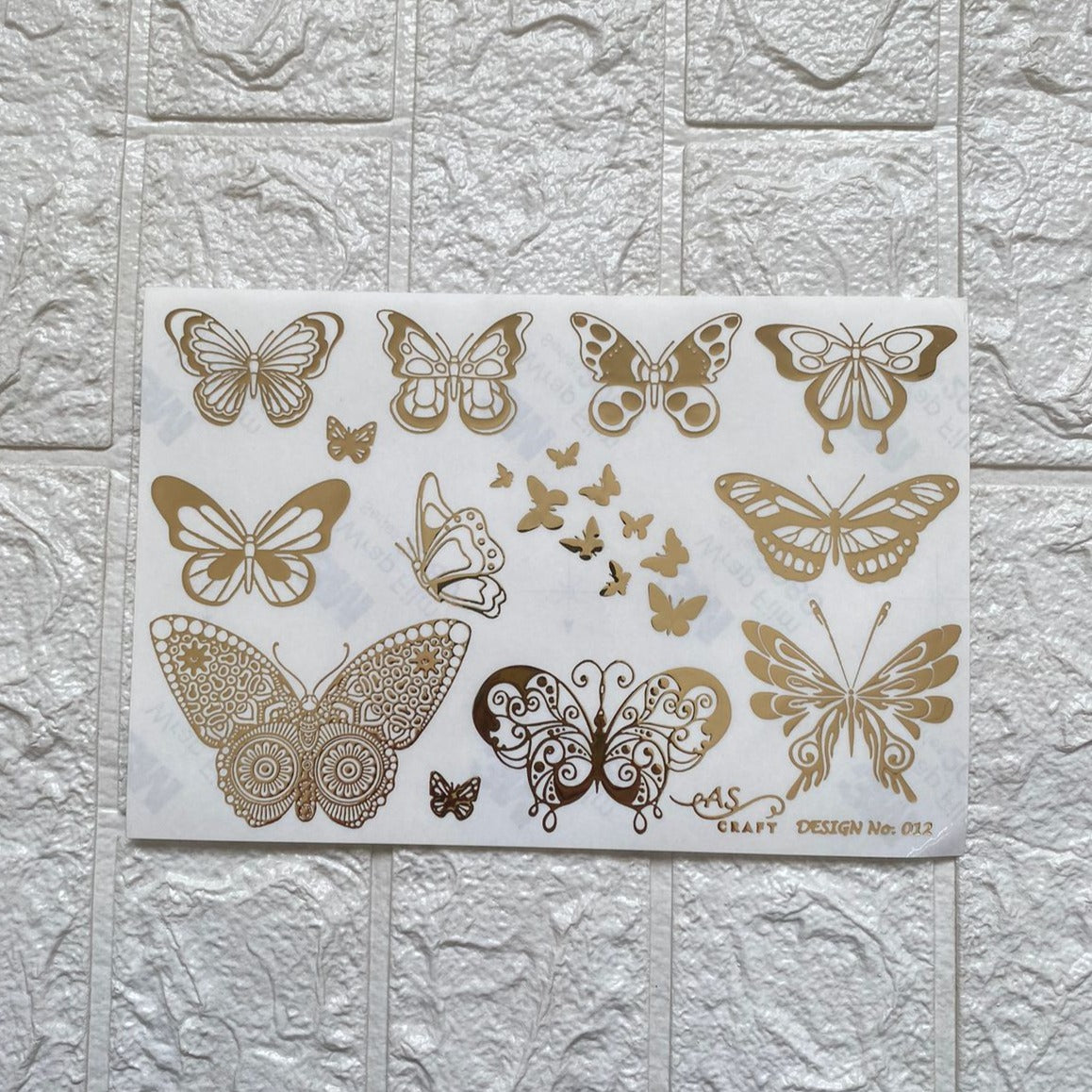 Butterfly Embossing Butterfly Embossed Sticker Sheet