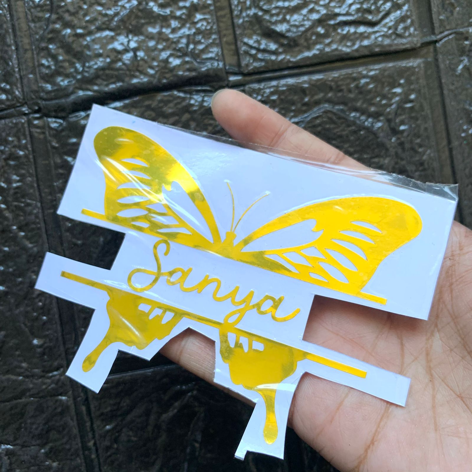 custom name butterfly sticker