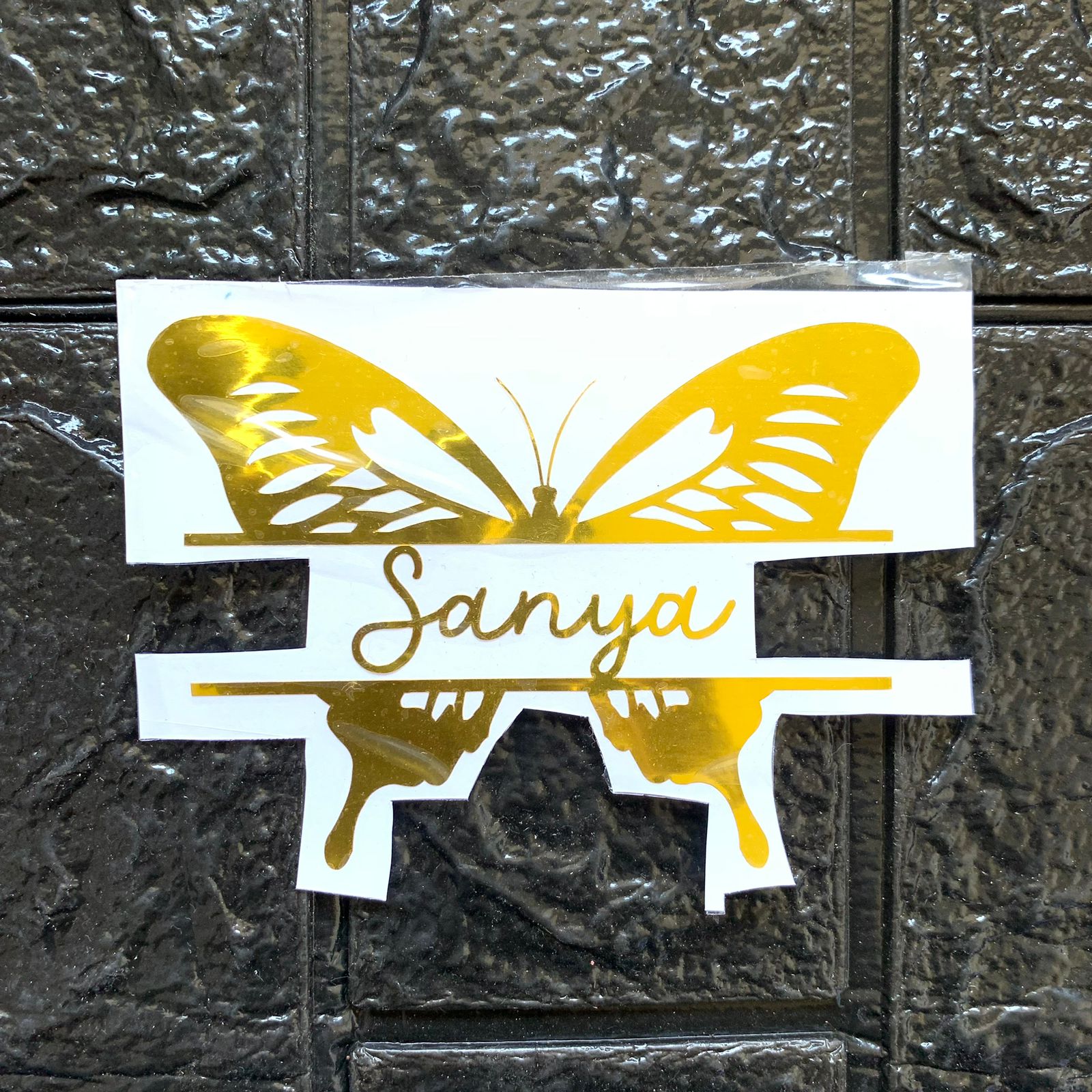 custom name butterfly sticker