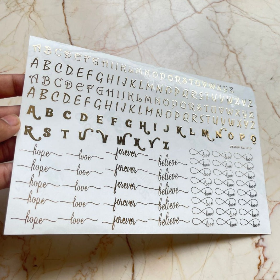 Bookmark Sticker Chart Alphabet Bookmark Embossed Sticker Sheet