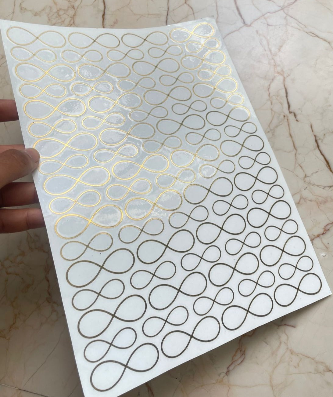 A4 Infinity metallic sticker sheet