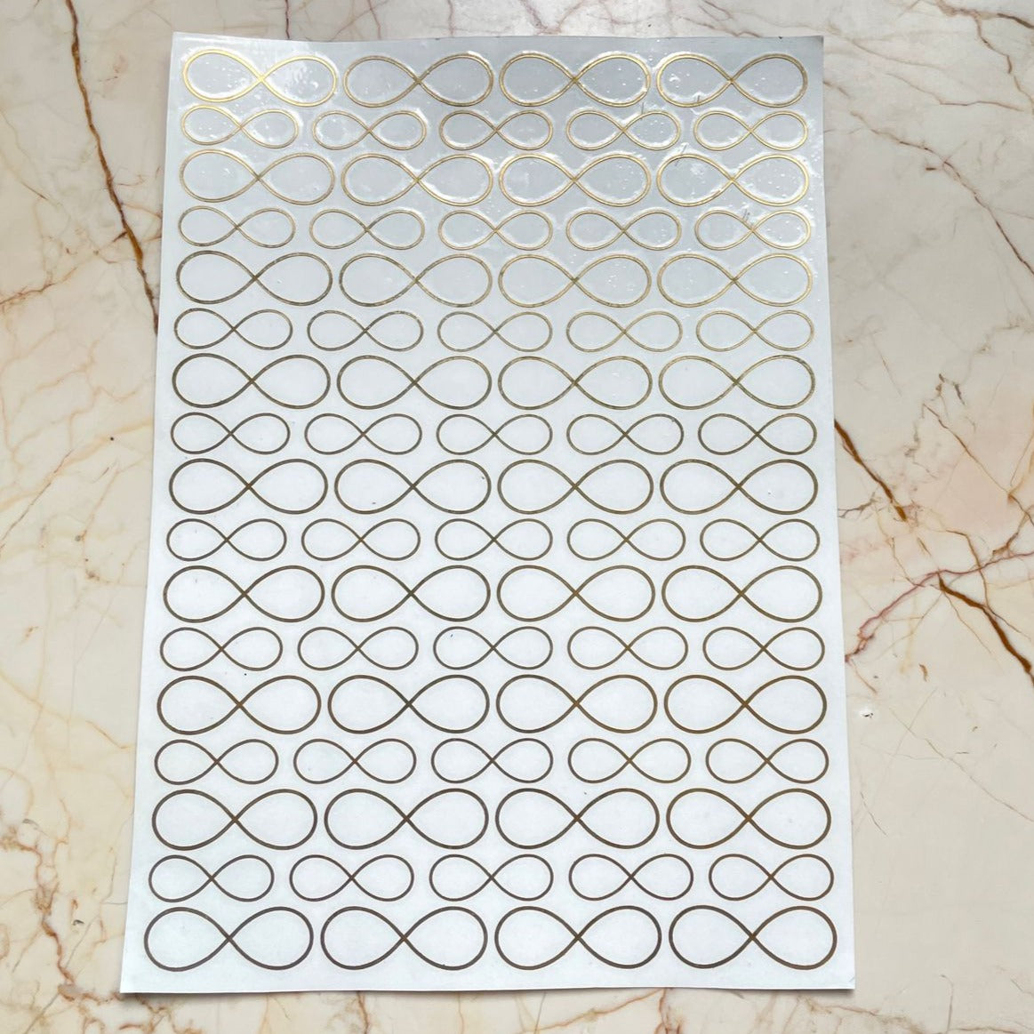 A4 Infinity metallic sticker sheet