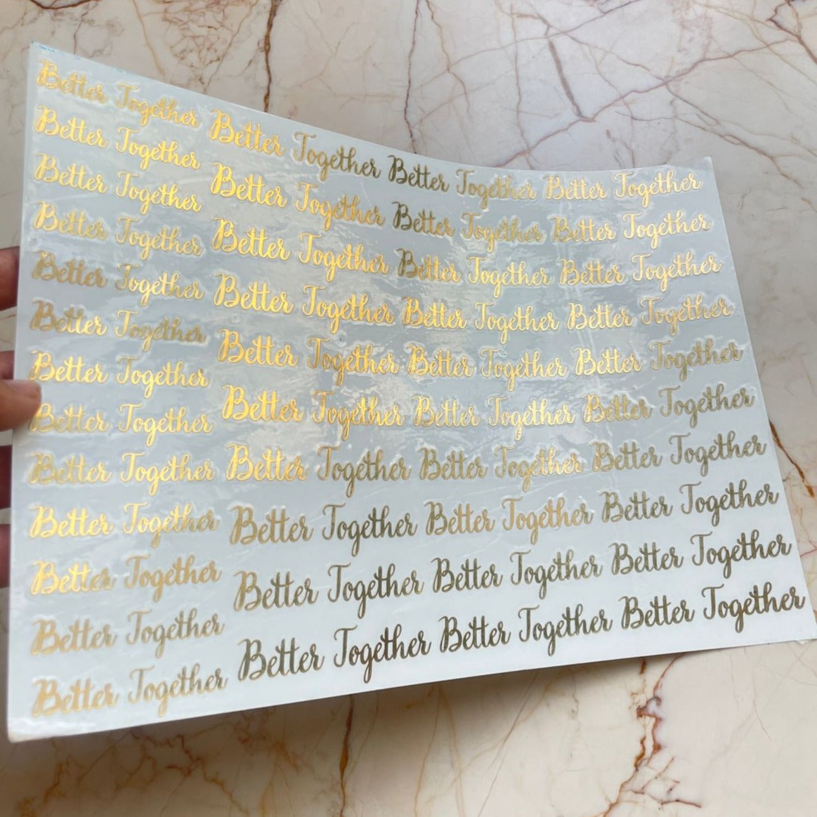 A4 Better Together metallic sticker sheet