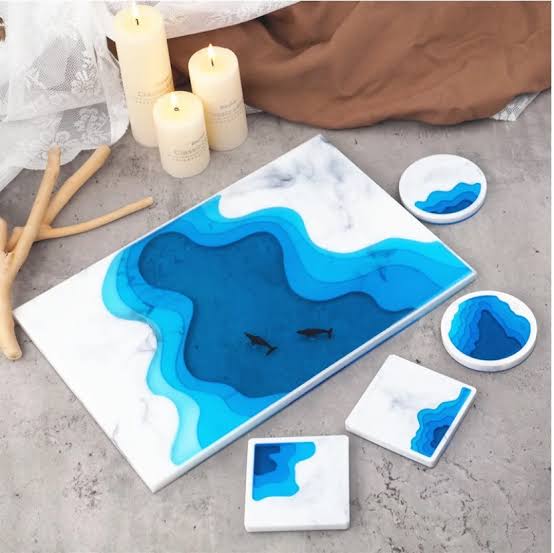Ocean Layer Rectangle Tray Mould